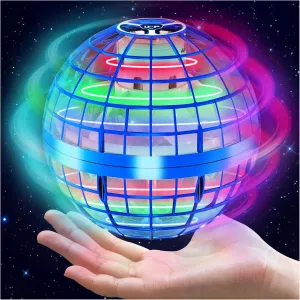 Flying Orb Ball Toy - Hover Ball with RGB Light Magic Hand Controlled Floating Boomerang Ball Galactic Globe Cool Toys Gift for 6 7 8 9 10 11 Boys Girls Teens Kids
