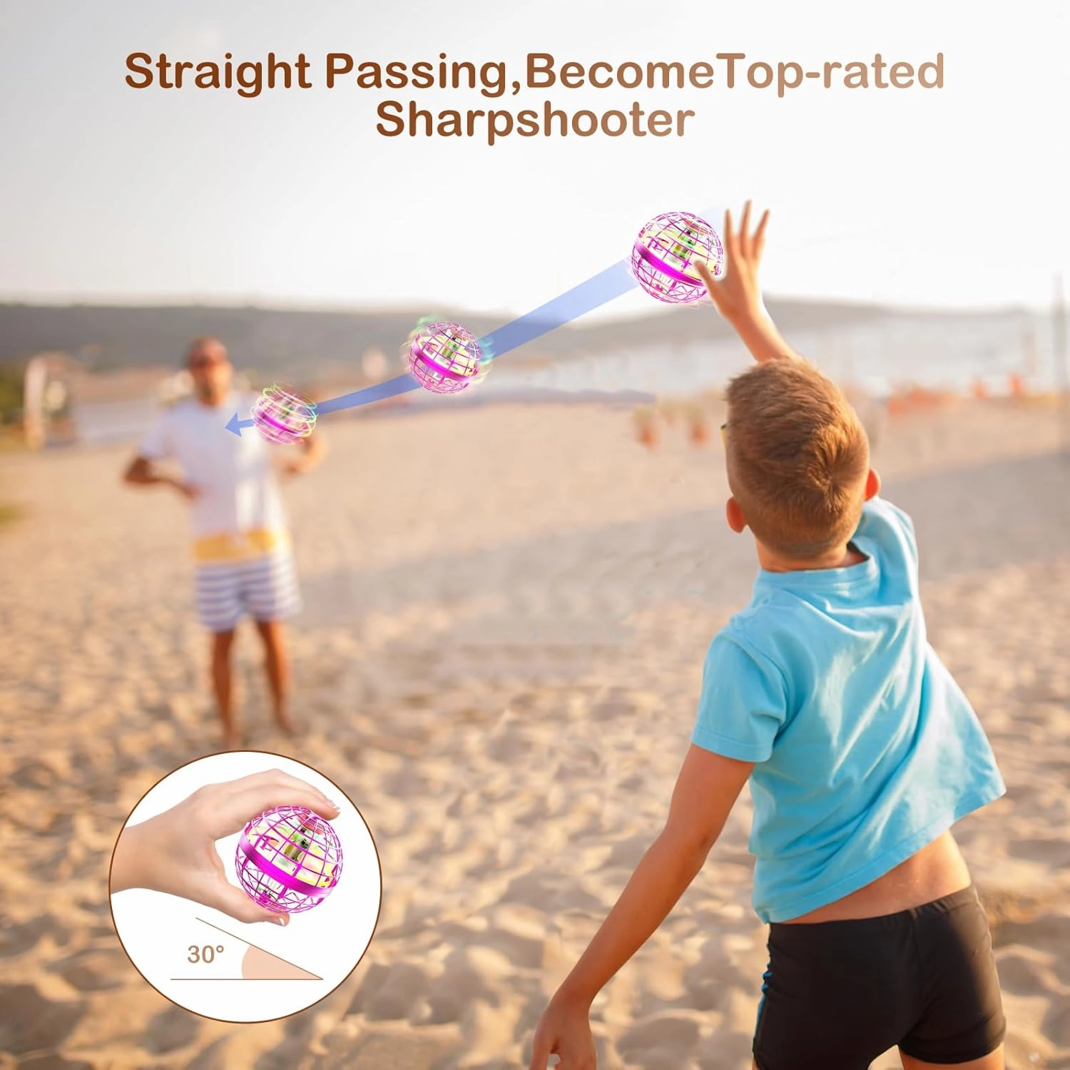 Flying Orb Ball 2024 Galaxy Cosmic Globe UFO Boomerang Hover Ball Galatic Fidget Spinner Mini Drone Cool Toys Birthday Gift Ideas for 6 7 8 9 10  Year Old Boys Girls Teens Indoor Outdoor(Pink)