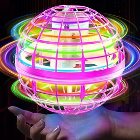 Flying Orb Ball 2024 Galaxy Cosmic Globe UFO Boomerang Hover Ball Galatic Fidget Spinner Mini Drone Cool Toys Birthday Gift Ideas for 6 7 8 9 10  Year Old Boys Girls Teens Indoor Outdoor(Pink)