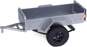 for TRX4M for FCX18 for Redcat for Ascent-18 1/18 Aluminum Machined Utility Trailer with Ball Head Tool Rc Crawler Accessory Replacement RC Car DIY Parts(Gray)