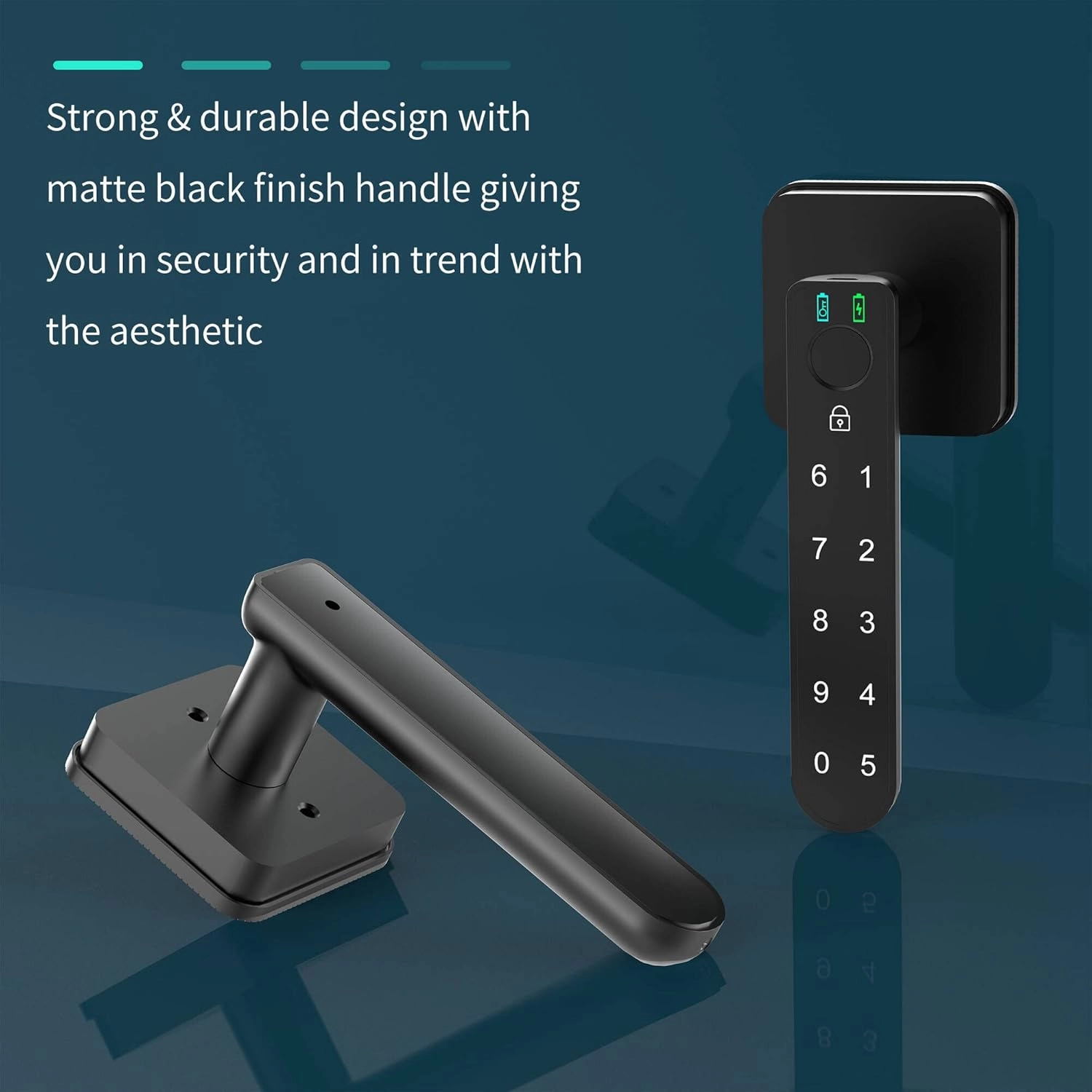 Foxgard Smart Fingerprint Door Lock,Biometric Door Lock, Electronic Door Knob with Keypad,Smart Door Knob with 100 Fingerprints, 50 Codes, for Home,Bedroom, Office(Square)