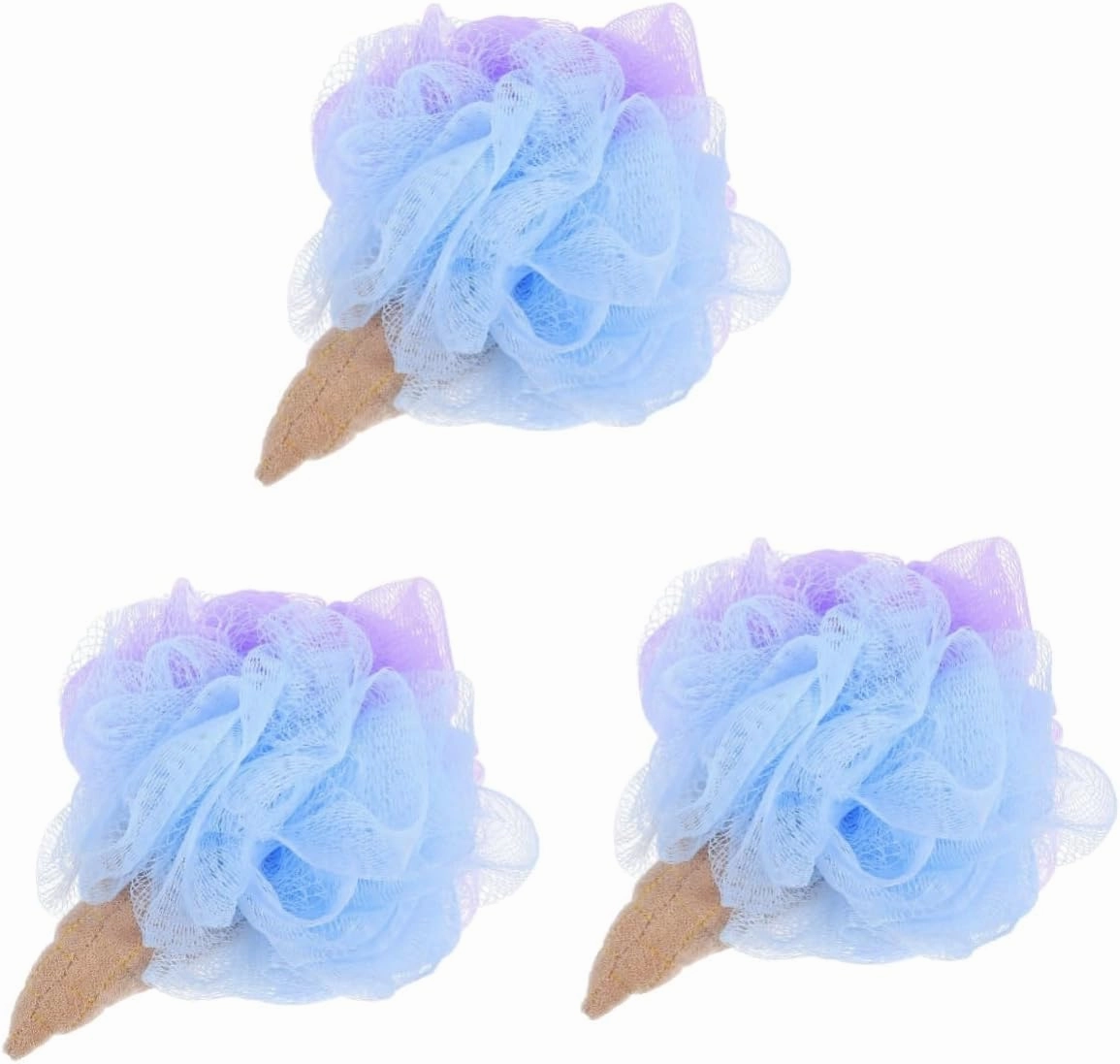 FRCOLOR 3pcs Bath Mesh Rich Foaming Body Scrubber for Boys and Girls Adults Exfoliating Shower Space-Saving Design for Gentle Skin Cleansing and Relaxing Bath