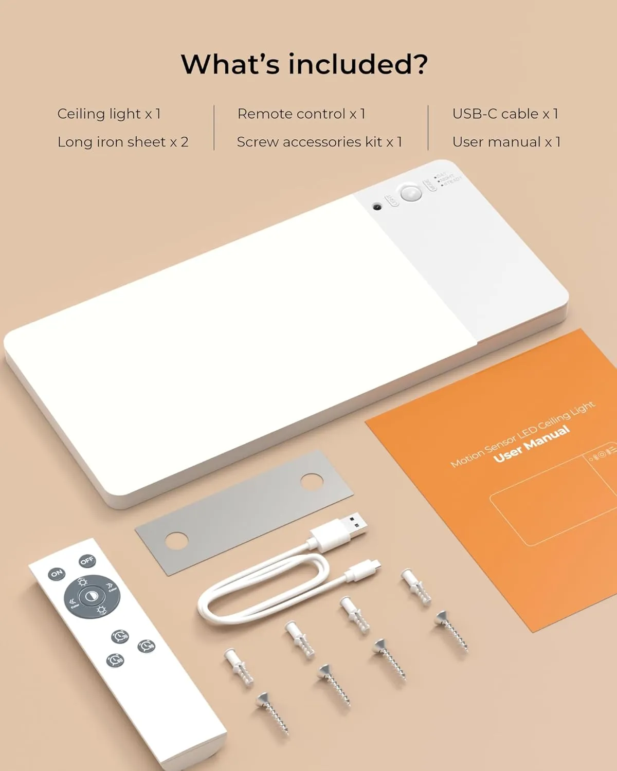 FULEN Rechargeable Motion Sensor Ceiling Light Upgraded,Closet Light with 12000mAh Battery, LED Shower Lights, Ceiling Lamp for Bathroom,Pantry,Garage,Remote Control