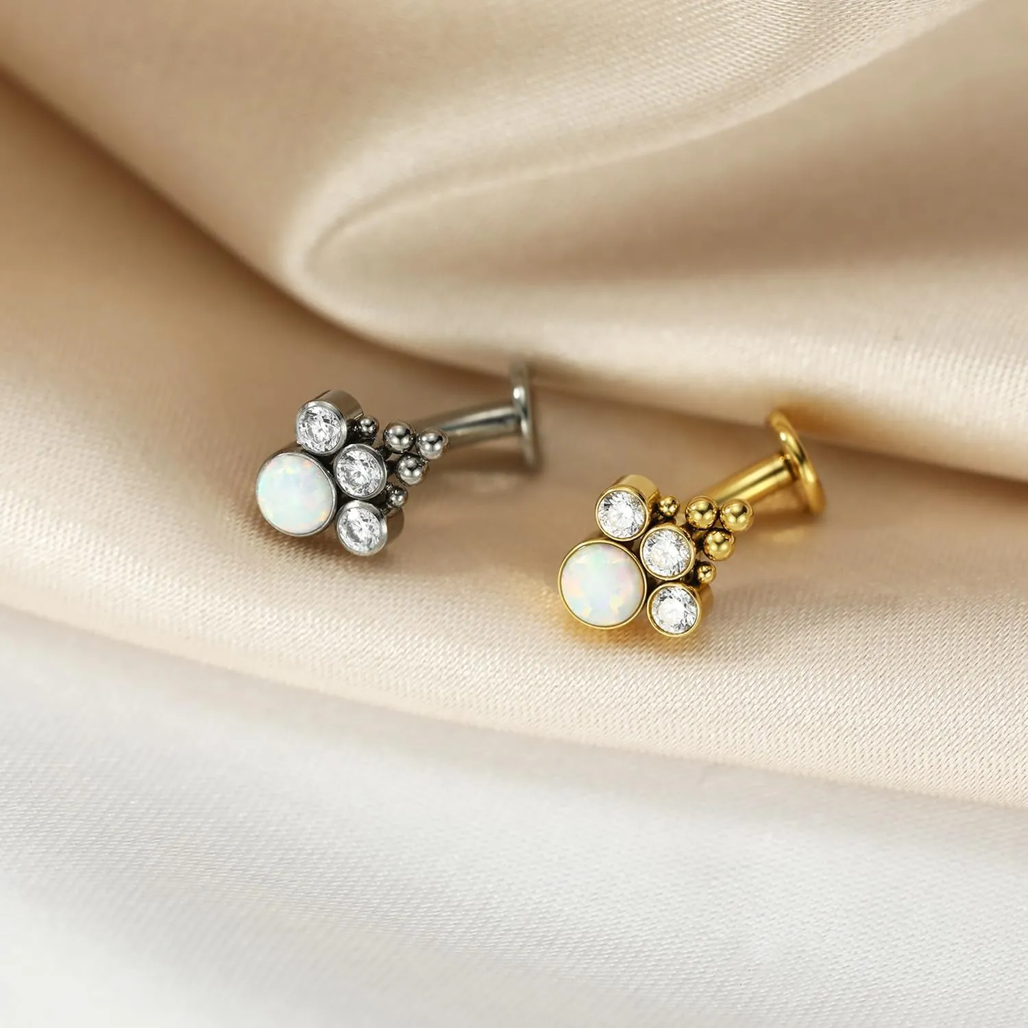 FUNLMO G23 Titanium Belly Button Ring Floating Navel Piercing Jewelry 14G Belly Piercing Jewelry Internally Threaded Curved Navel Barbell 8/10/12/14mm