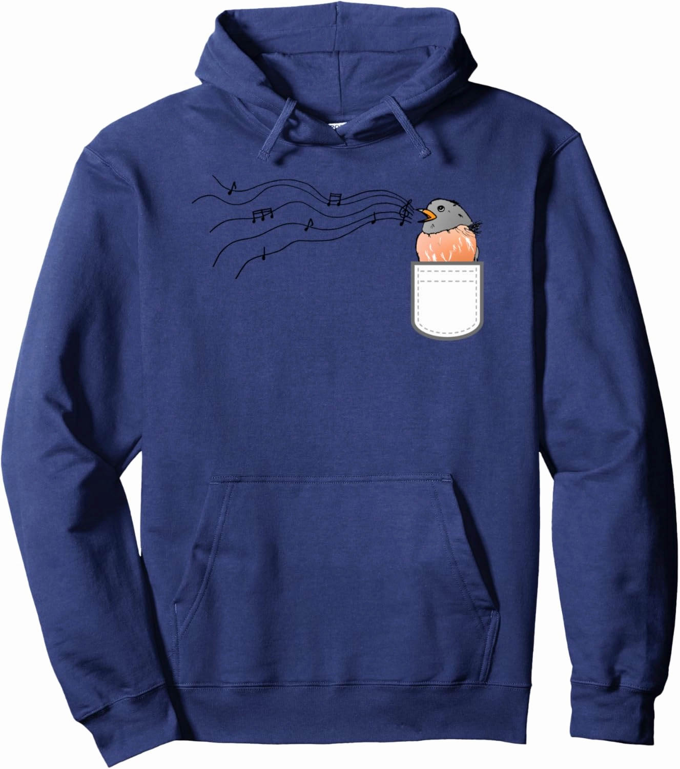 Funny singing bird in my pocket European robin bird watching Pullover Hoodie