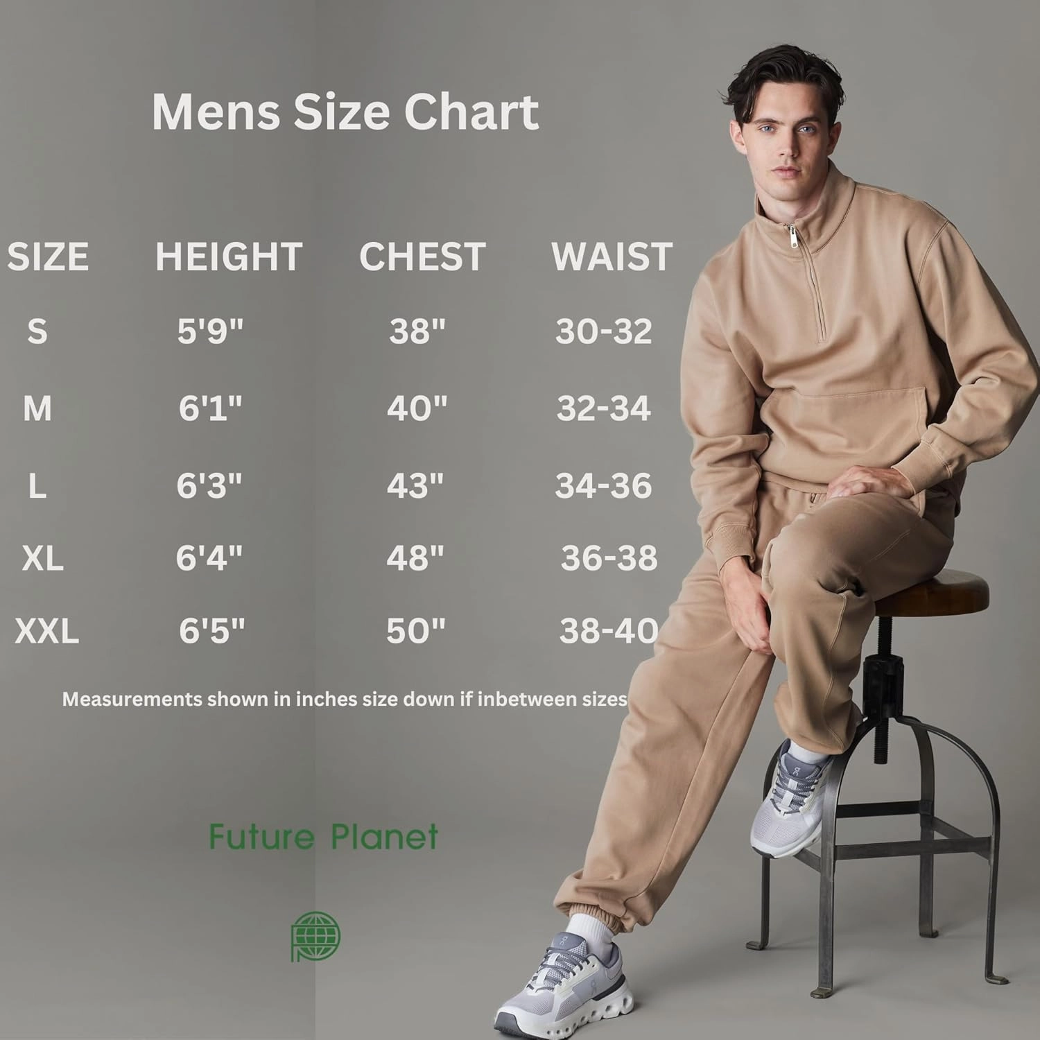 Future Planet Mens Globe Premium Fleece Lined Soft Cotton Pullover Hoodie Sweatshirt Loose Fit