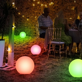 FUYO Solar-Powered Floating Pool Lights w/Remote, IP66 Water-Resistant LED Ball Light, 5inch Multicolor Pathway & Decorative Lamp for Garden, Yard, Lawn, Pond – 3 Pack