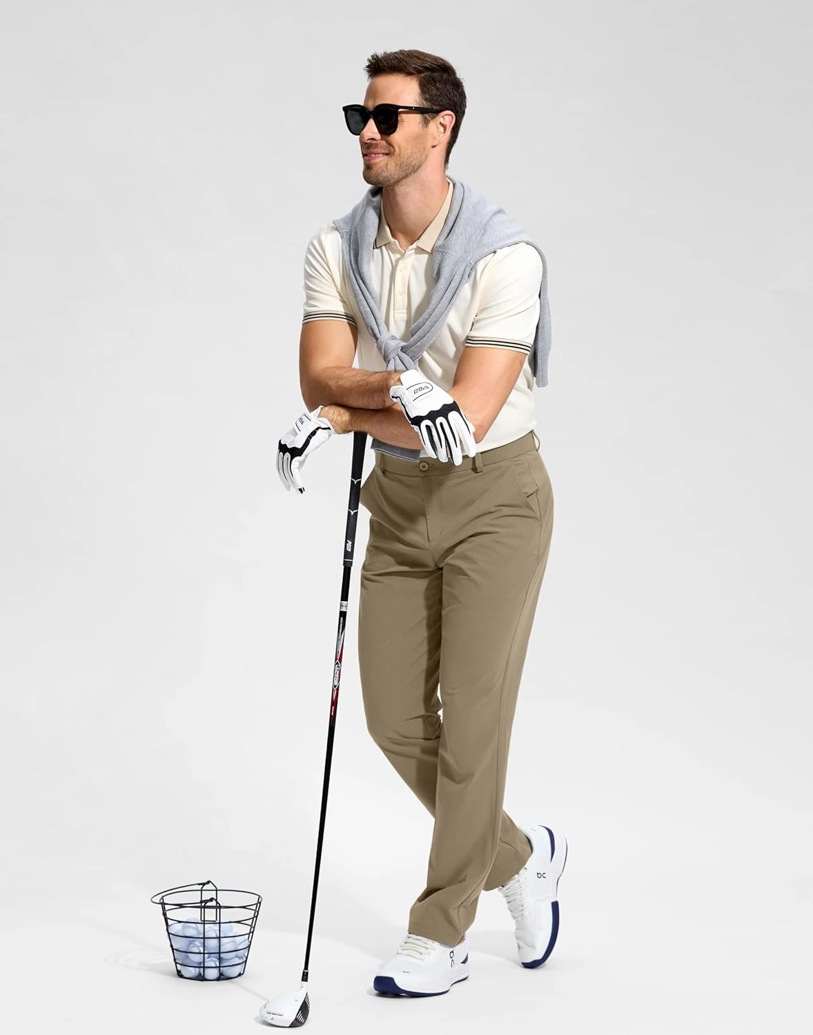 G Gradual Mens Golf Pants Stretch Dress Casual Pants 30"/32"/34" Lightweight Work Travel Slacks for Men with 4 Pockets