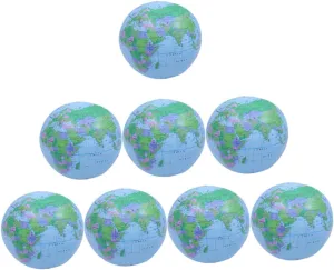 GALPADA 8pcs Inflatable Beach Balls Educational World Globe Design Safe Material for Summer Beach Parties Pool Fun and Outdoor Activities