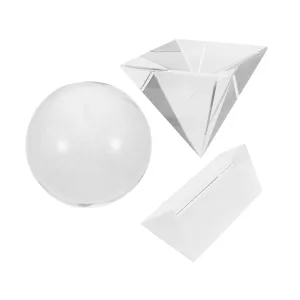 GANAZONO 3pcs Crystal Prisms Set Triangular Prism Cube Ball for Photography Meditation Home Decoration Science Education