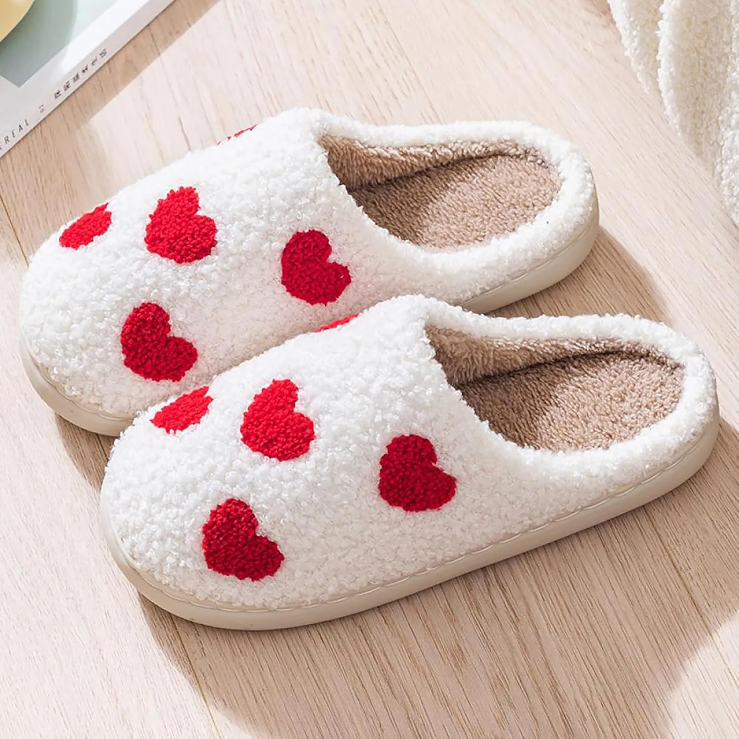 Gaolinci Cute Strawberry Slippers, Home Linen Slippers for Women