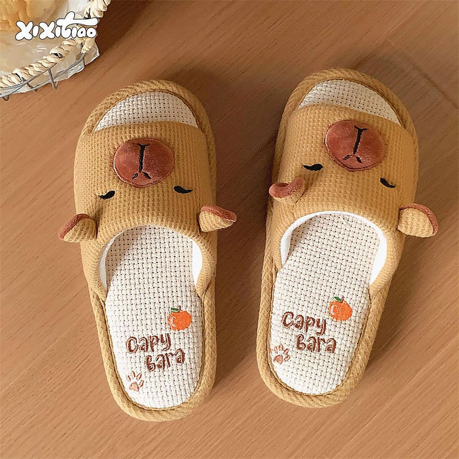 Gaolinci Cute Strawberry Slippers, Home Linen Slippers for Women