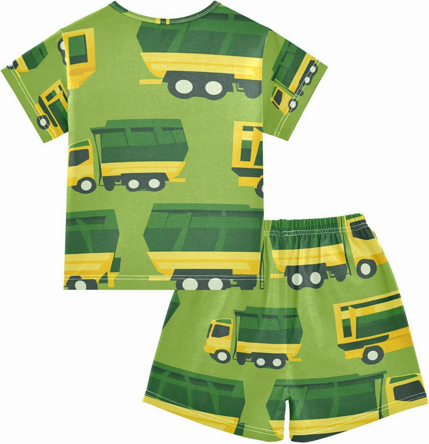 Garbage Truck Cars Pattern Pajamas Short Set 2 Piece Summer Sleepwear