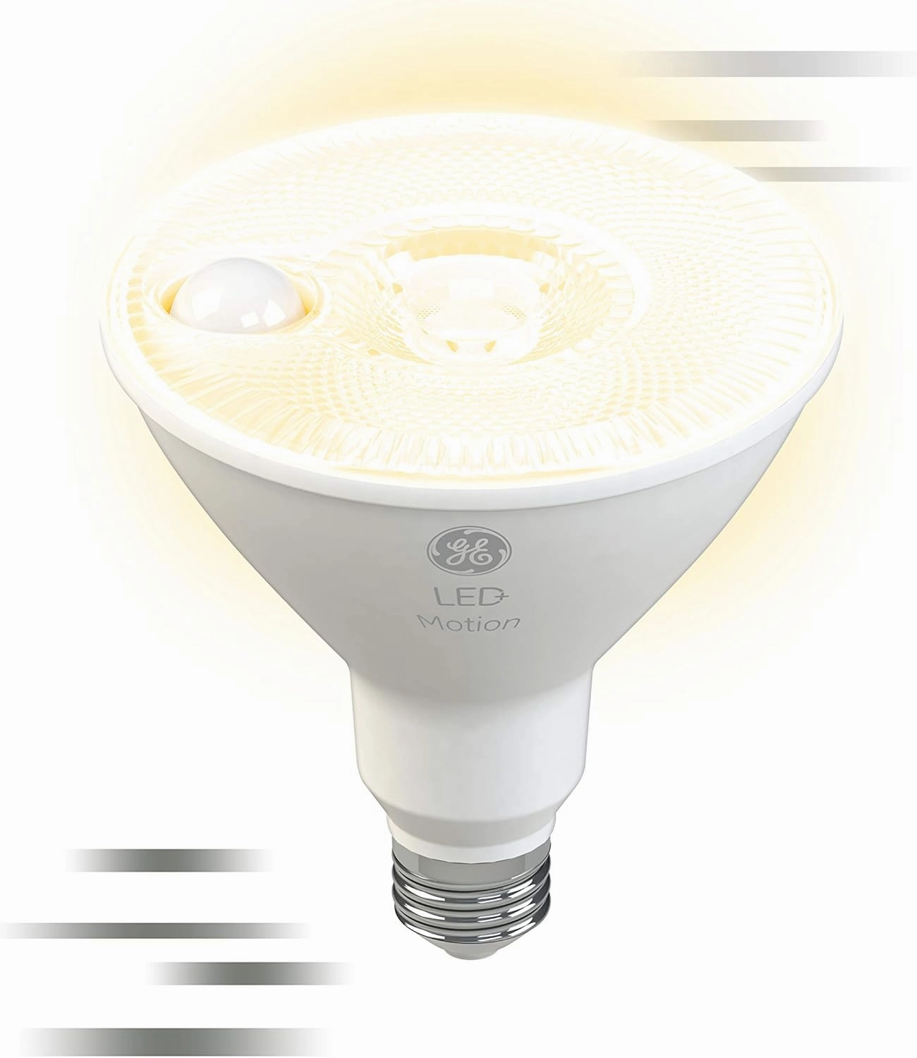 GE LED  Motion Sensor LED Light Bulbs, 15W, PAR38 Outdoor Security Floodlight, Warm White (2 Pack)