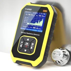 Geiger Counter, FNIRSI GC01 Radiation Detector, γ-Ray β-Ray X-ray Radiation Dosimeter, Gamma Beta Tester, Rechargeable Radiation Meter for Marble Food Metal Radiation Detector with LCD Screen, 5 Units
