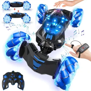 Gesture Sensing RC Stunt Car,4WD Drift Hand Controlled 360° Flips Trick Car with Lights & Music, Toys car is Cool Birthday Gift for Kids Ages 6-12