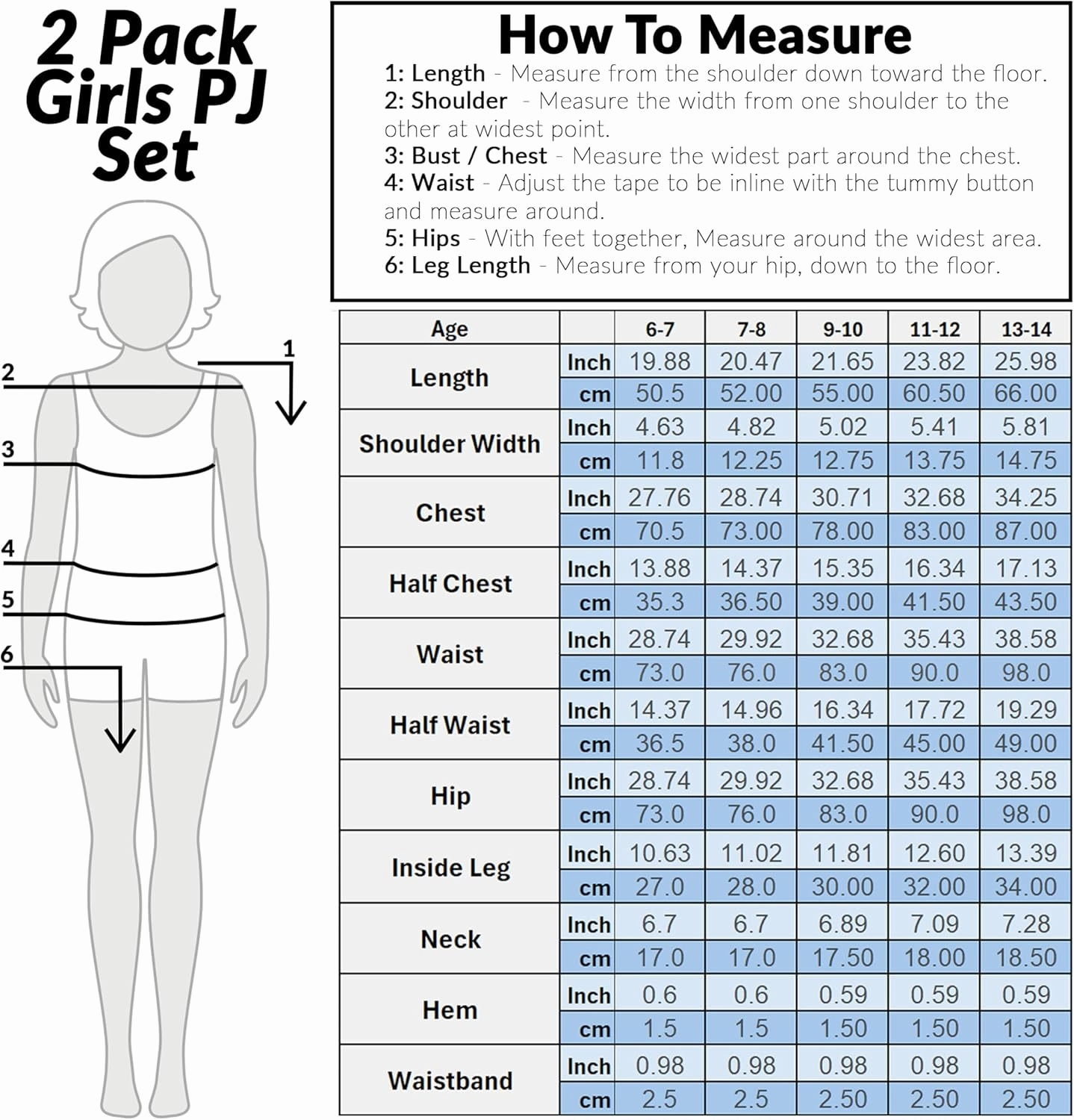 Get Trend Girls Pajamas Pack of 2 Cute PJs Teens Kids' Pajamas Girls' Sleepwear