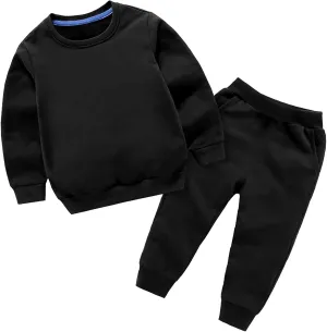 Girls Sweatsuits Set Boys Girls Autumn Solid Color Cotton Long Sleeve Round Neck Sweatshirt Set Teen Outfits for Girls