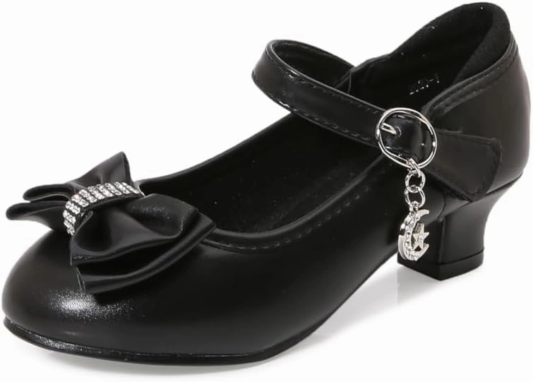 Girls Dress Shoes Prom Wedding Party Low Heel Glitter Prom Shoes Toddler Kids