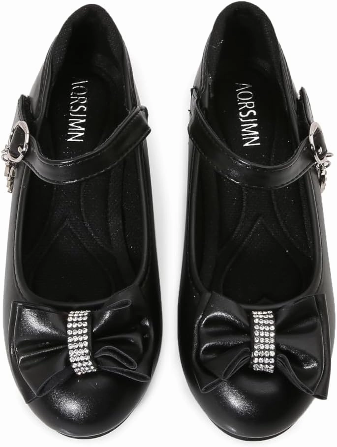 Girls Dress Shoes Prom Wedding Party Low Heel Glitter Prom Shoes Toddler Kids