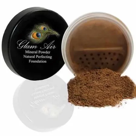 Glam Air Airbrush Makeup Water Based Foundation Choose Matte or Satin Finish for Flawless Looking Skin (0.25oz Bottles) (DARK MINERAL LOOSE FOUNDATION)