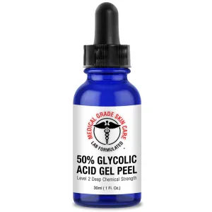 Glycolic Acid 50% Gel - Face Peel Mask for Exfoliate, Acne Blemishes, Fine Lines, Wrinkles, Dark Spots & Dead Skin Cells - 1 Fl Oz