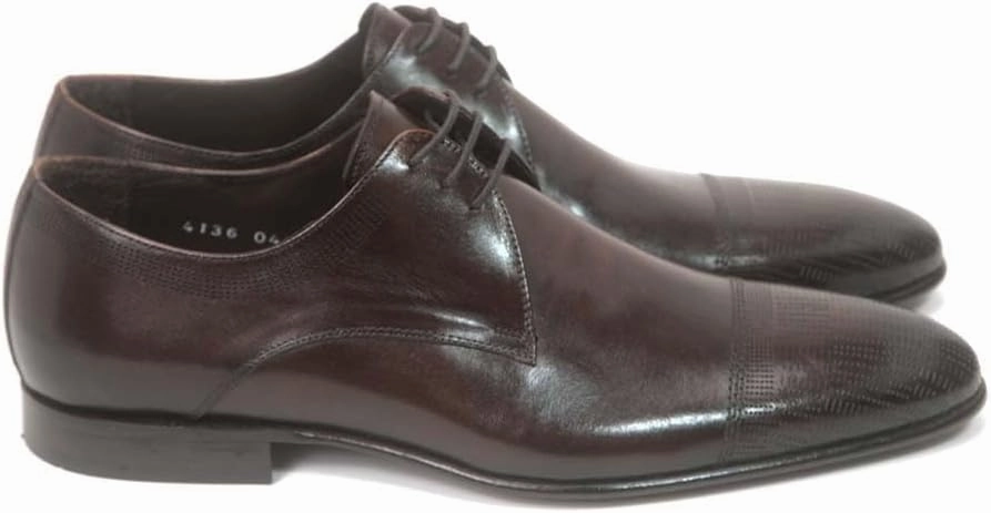 Golden Pass Men's Brown Cap Toe Leather Sole Oxfords Dress Shoes