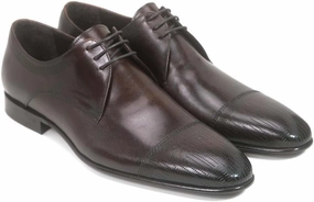Golden Pass Men's Brown Cap Toe Leather Sole Oxfords Dress Shoes