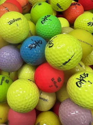 Golf Ball House…4 Dozen Colored Chaos Golf Balls for Wilson/Near Mint (AAAA) / Used-Recycled w/Mesh Bag