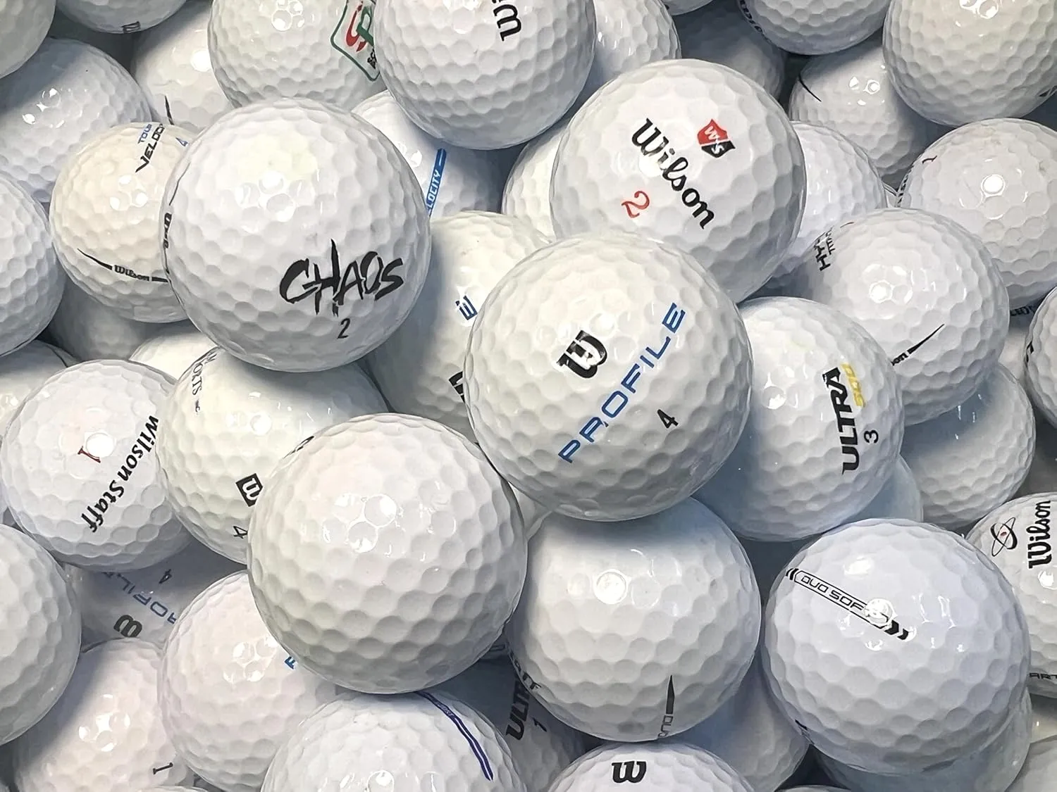 Golf Ball House…50 Golf Balls for Wilson/White/Near Mint (AAAA) / Used-Recycled w/Mesh Bag
