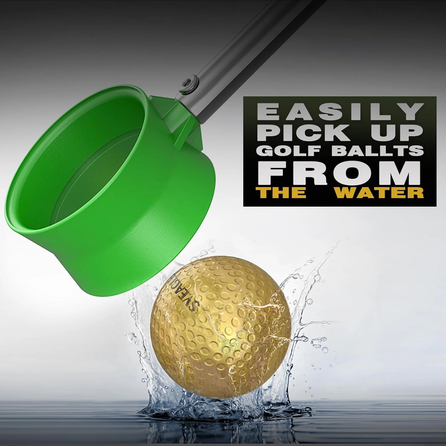 Golf Ball Retriever Telescopic for Water, 12Ft/9Ft Two-Sided Golf Ball Grabber Stainless Steel Ball Retriever Tool Golf Ball Picker Golf Accessories
