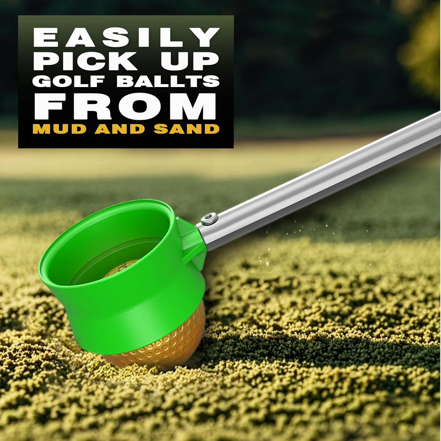 Golf Ball Retriever Telescopic for Water, 12Ft/9Ft Two-Sided Golf Ball Grabber Stainless Steel Ball Retriever Tool Golf Ball Picker Golf Accessories