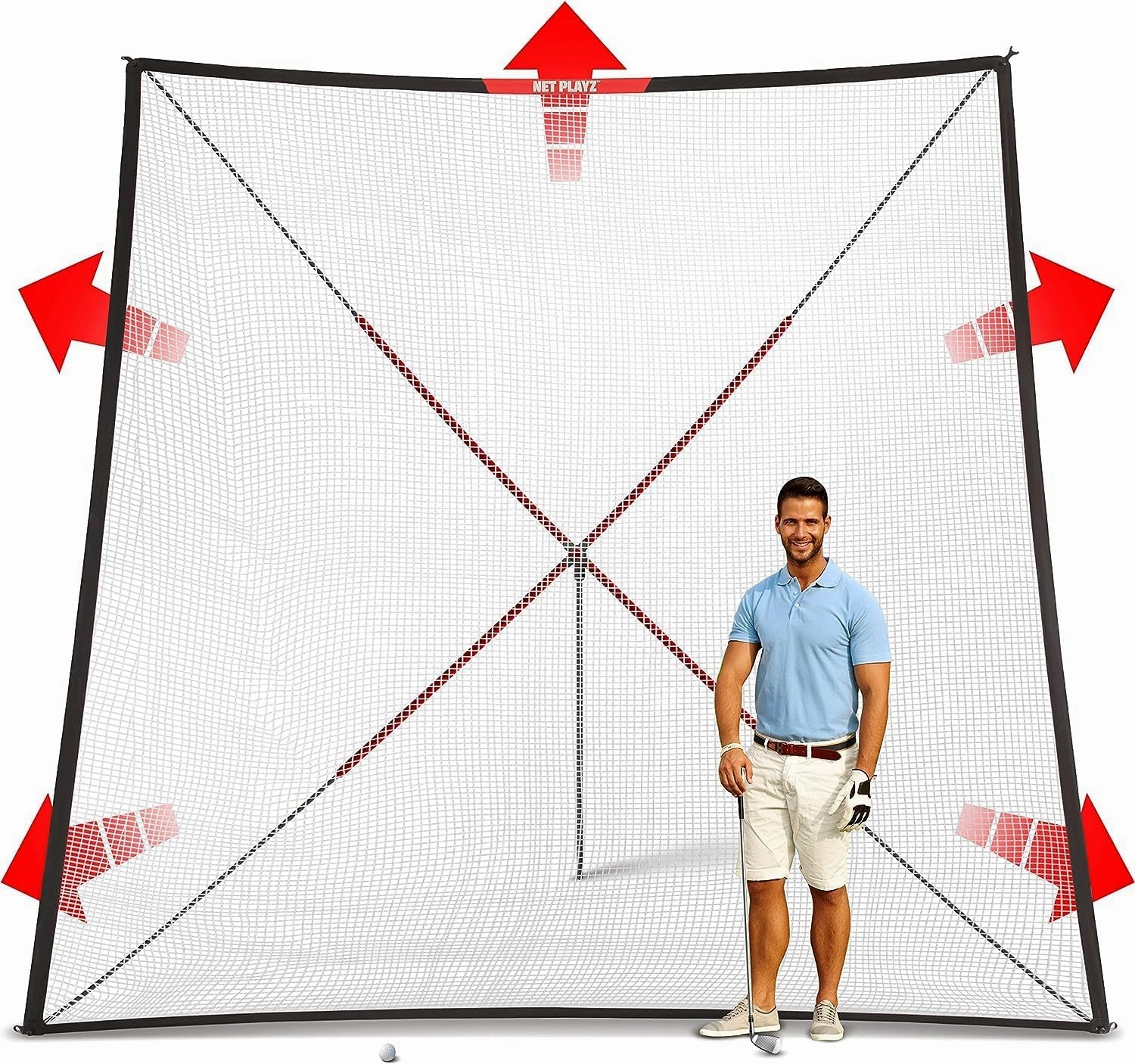 Golf Gifts 10x10 Golf Practice Auto Return Net, Quick Setup, Multi-Angle Adjustment, Black