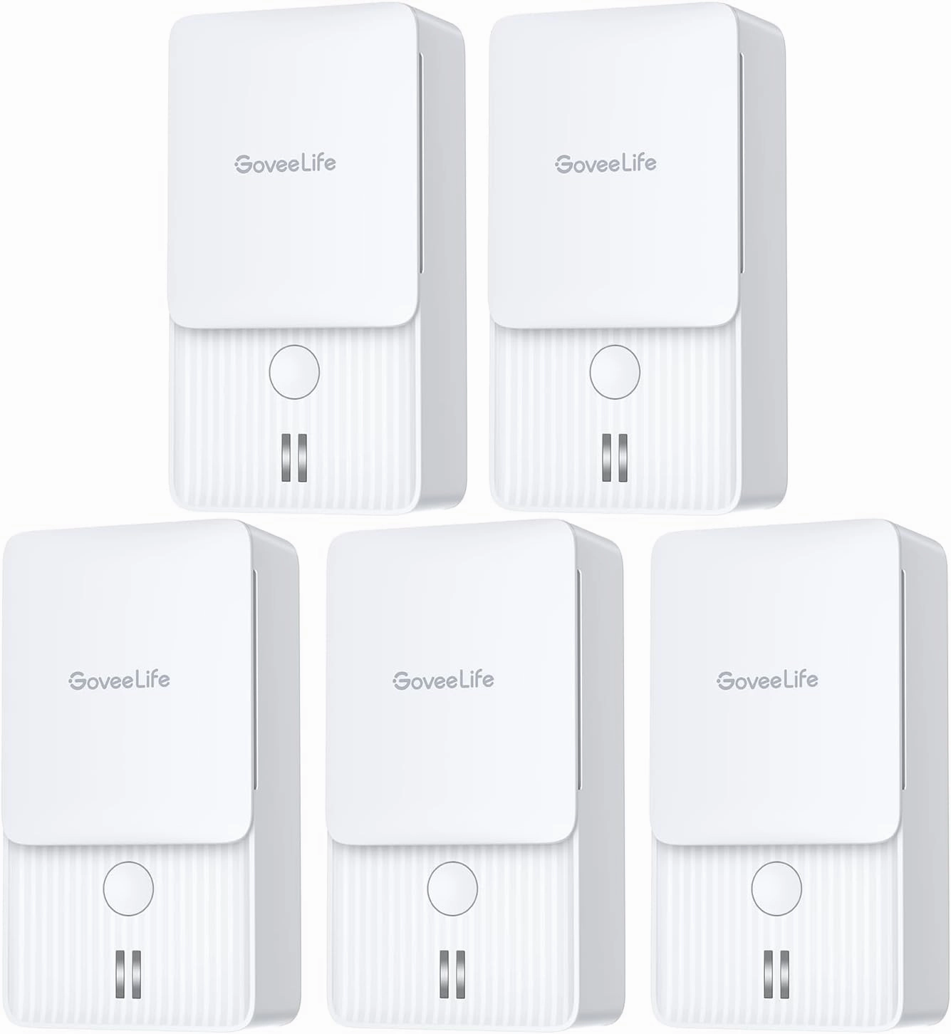 GoveeLife Water Leak Detectors 5 Pack, 100dB Adjustable Audio Alarm and Leak and Drip Alerts, Detector for Home, Bedrooms, Basement, Warehouse, Cabin/RV