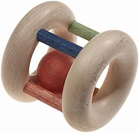 grab toy junior 6 cm wood natural/red