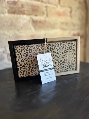 Guest Towel Wooden Box w/ Leopard Disposable Towels