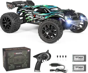 HAIBOXING RC Cars Hailstorm, 36 KM/H High Speed 4WD 1:18 Scale Waterproof Truggy Remote Control Off Road Monster Truck with Two Rechargeable Batteries, All Terrain Toys for Kids and Adult