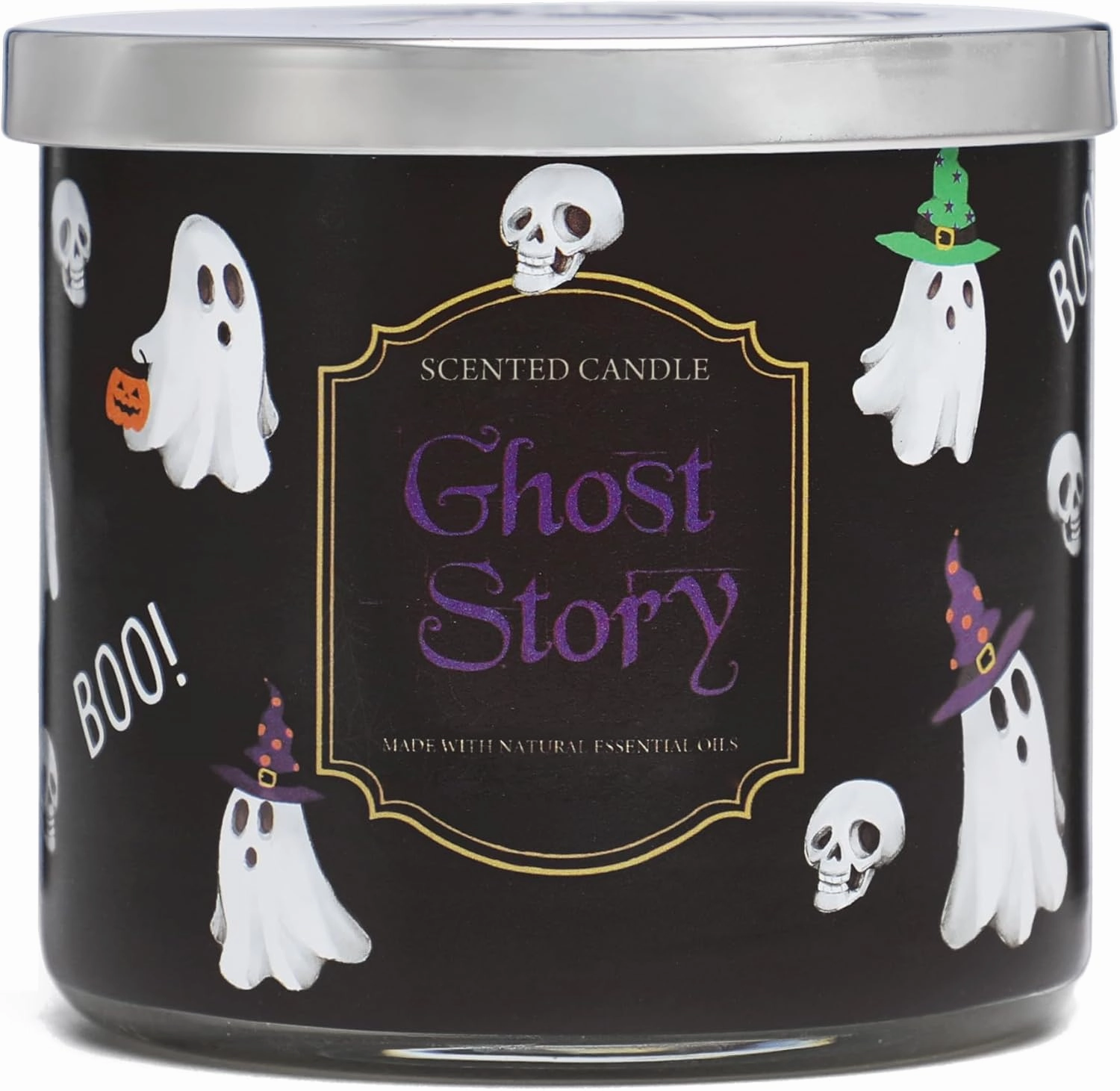 Halloween Gnome Candle Pumpkin Scented Candle for Halloween 3 Wicks Large Candle, 14 oz