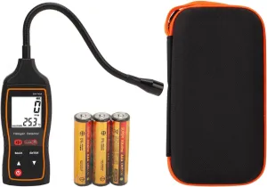 Halogen Gas Detector 0 To 1000PPM Sound Light Vibration Alarm Digital Halogen Gas Leak Detector Air Conditioning Refrigerant Leakage Tester with Storage Bag