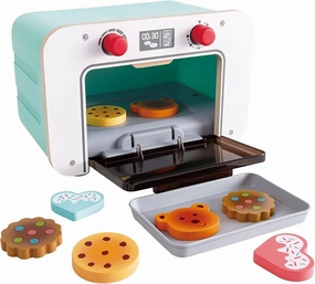 Hape: Countdown Baking Oven - Lights & Sounds, Wooden Kitchen Toy Playset, Biscuit & Baking Tray Accessories, Realistic Pretend Play, Kids Ages 3 