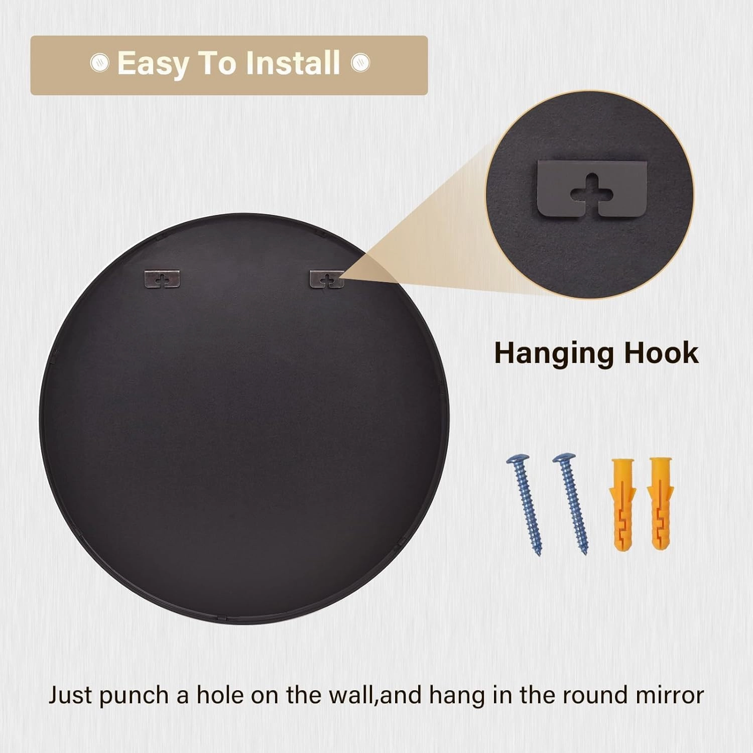HARRITPURE Round Mirror 30 Black Wall Mounted Circle Mirrors Vanity Mirror with Brushed Aluminum Alloy Frame Modern Decoration for Bathroom, Living Room, Vanity, Bedroom, Entryway