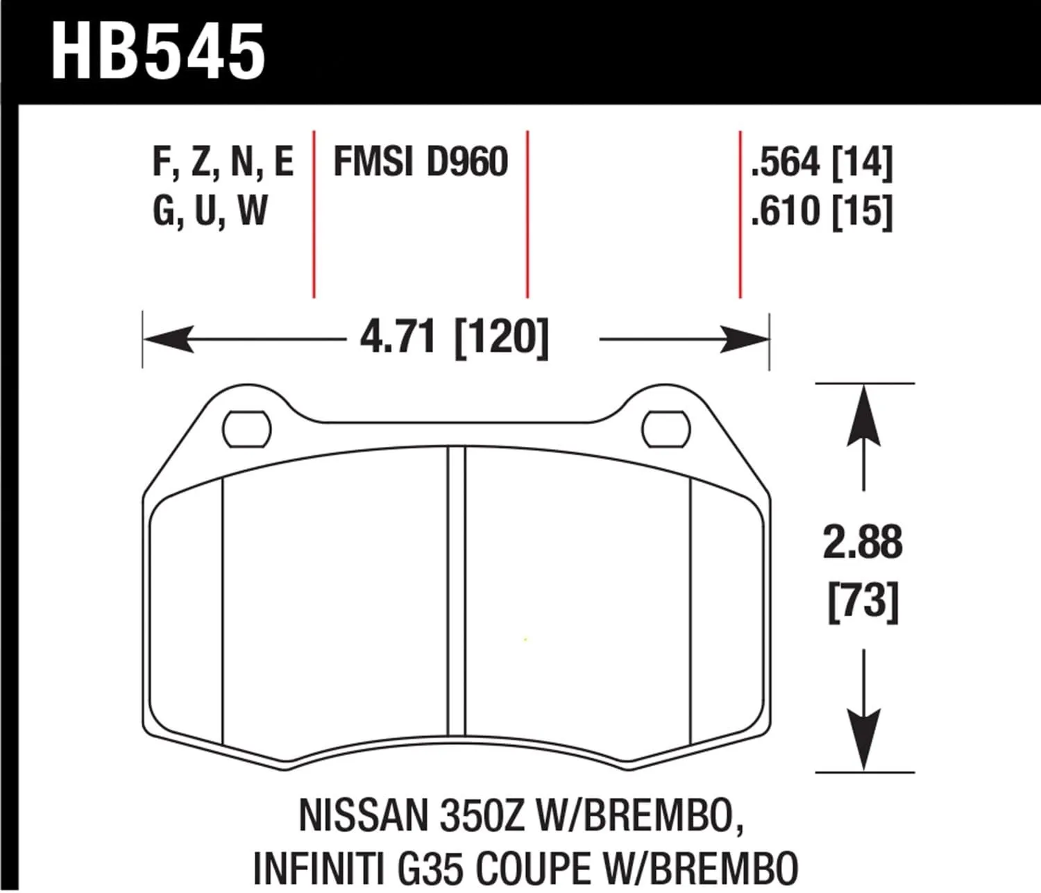 HB545F.564 HPS Performance Street Brake Pads