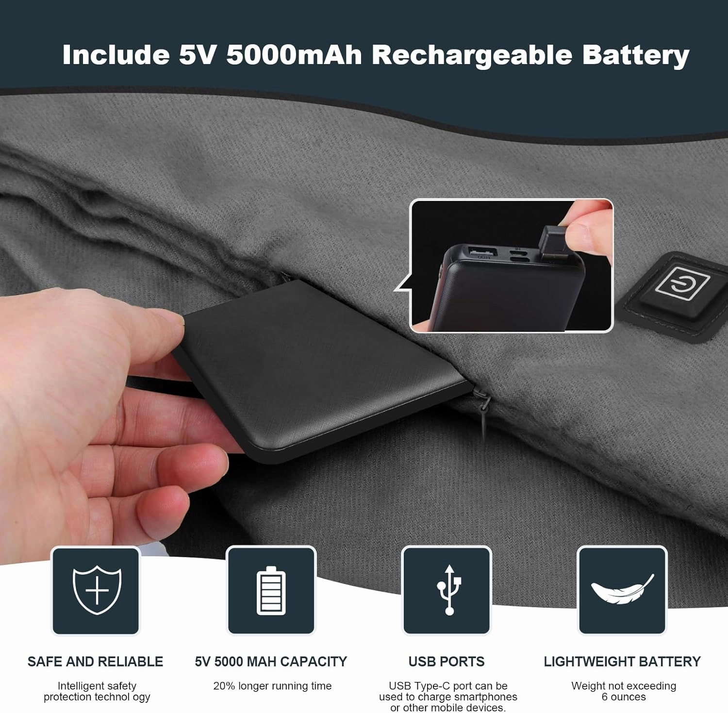 Heated Scarf for Women Men Rechargeable Heated Scarves Blanket with Battery Pack Neck Heating Pad Electric Scarf Heated