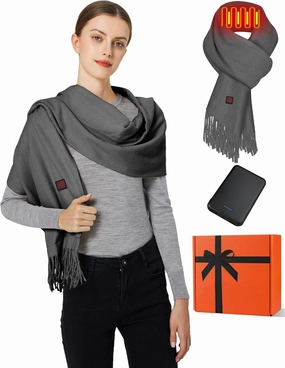Heated Scarf for Women Men Rechargeable Heated Scarves Blanket with Battery Pack Neck Heating Pad Electric Scarf Heated