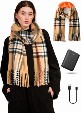 Heated Scarf for Women/Men with 5500mAh Battery, Heated Scarf Rechargeable, Up to 8 Hours of Warmth Heater for Winter