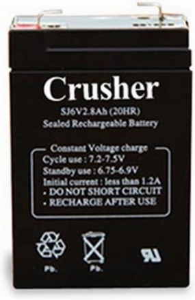 Heater Crusher 6V 4-Hour Rechargeable Battery (#CR25) – High-Performance Battery Compatible with Crusher and Soft Toss Machine | Replacement or Backup, Portable Power for Baseball & Softball Training