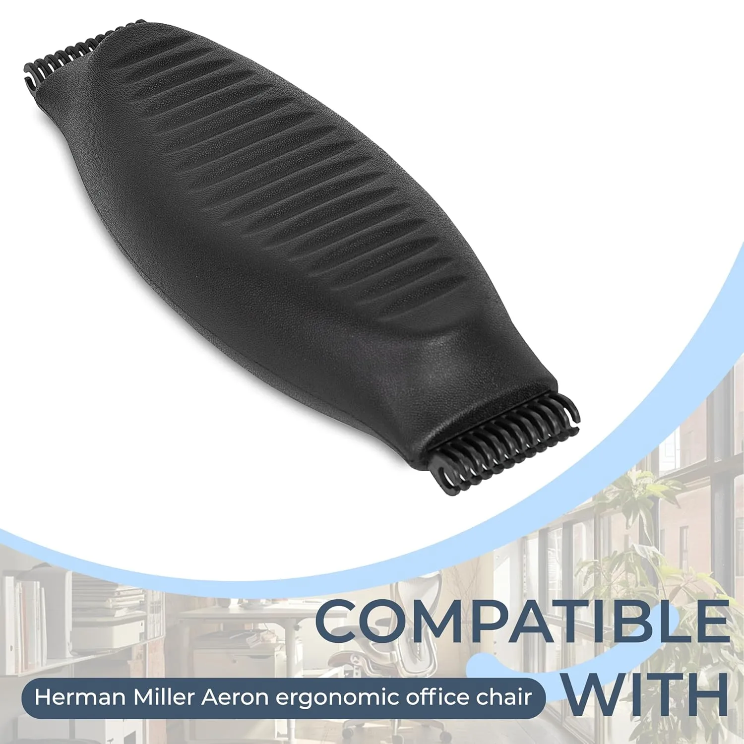 HECASA Lumbar Support Pad Compatible with Herman Miller Classic Aeron Chair Size B: Medium, Ergonomic Lumbar Pillow, Home Office Seating Support Cushion (Graphite) ABS Plastic