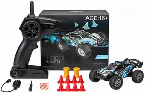 High-Speed RC Mini Electric Drift Off-Road Vehicle Model, 1/32 2.4G Electric Vehicle Model with Wireless Remote Control and Realistic Design, for Adults (RTR Version/Blue), Medium