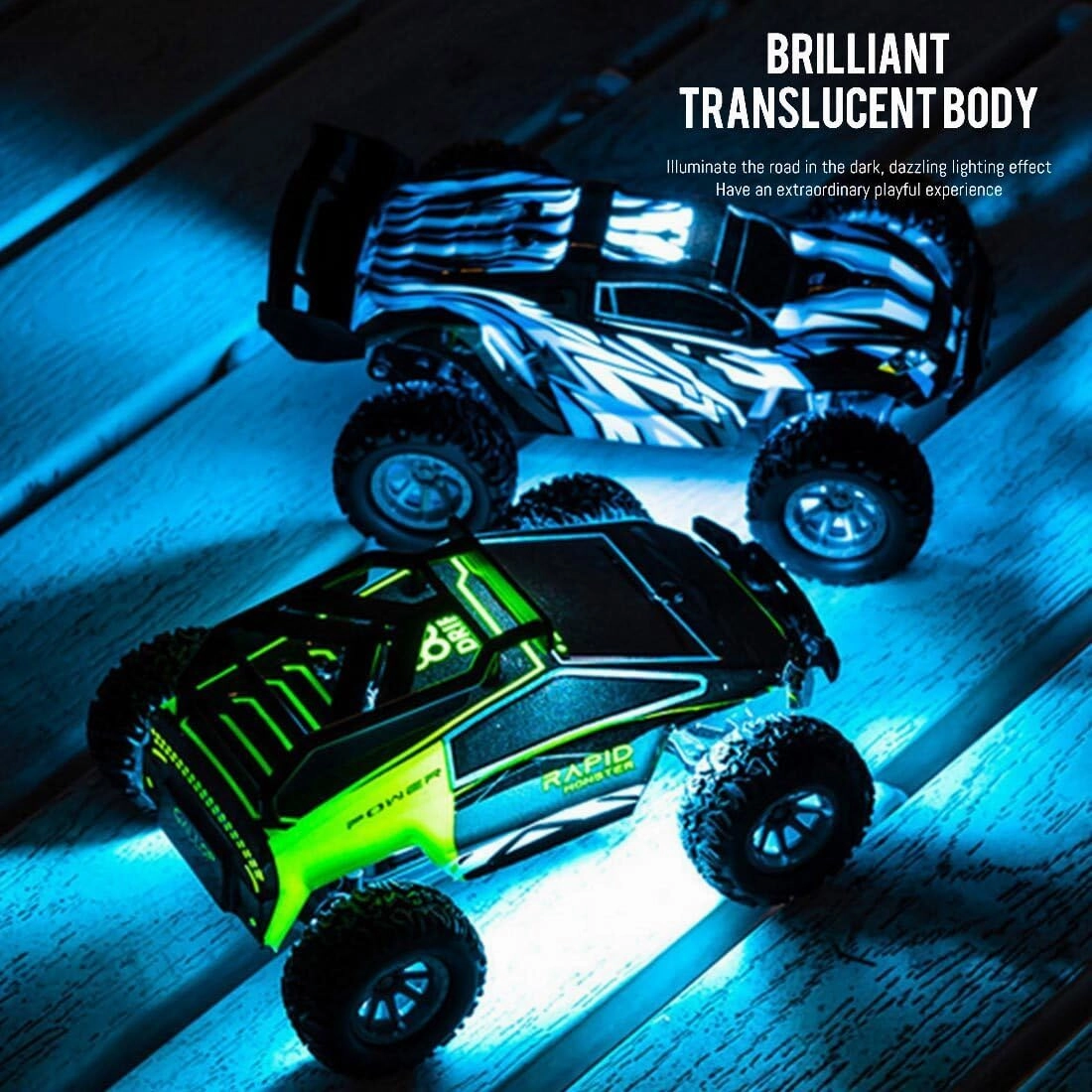 High-Speed RC Mini Electric Drift Off-Road Vehicle Model, 1/32 2.4G Electric Vehicle Model with Wireless Remote Control and Realistic Design, for Adults (RTR Version/Blue), Medium