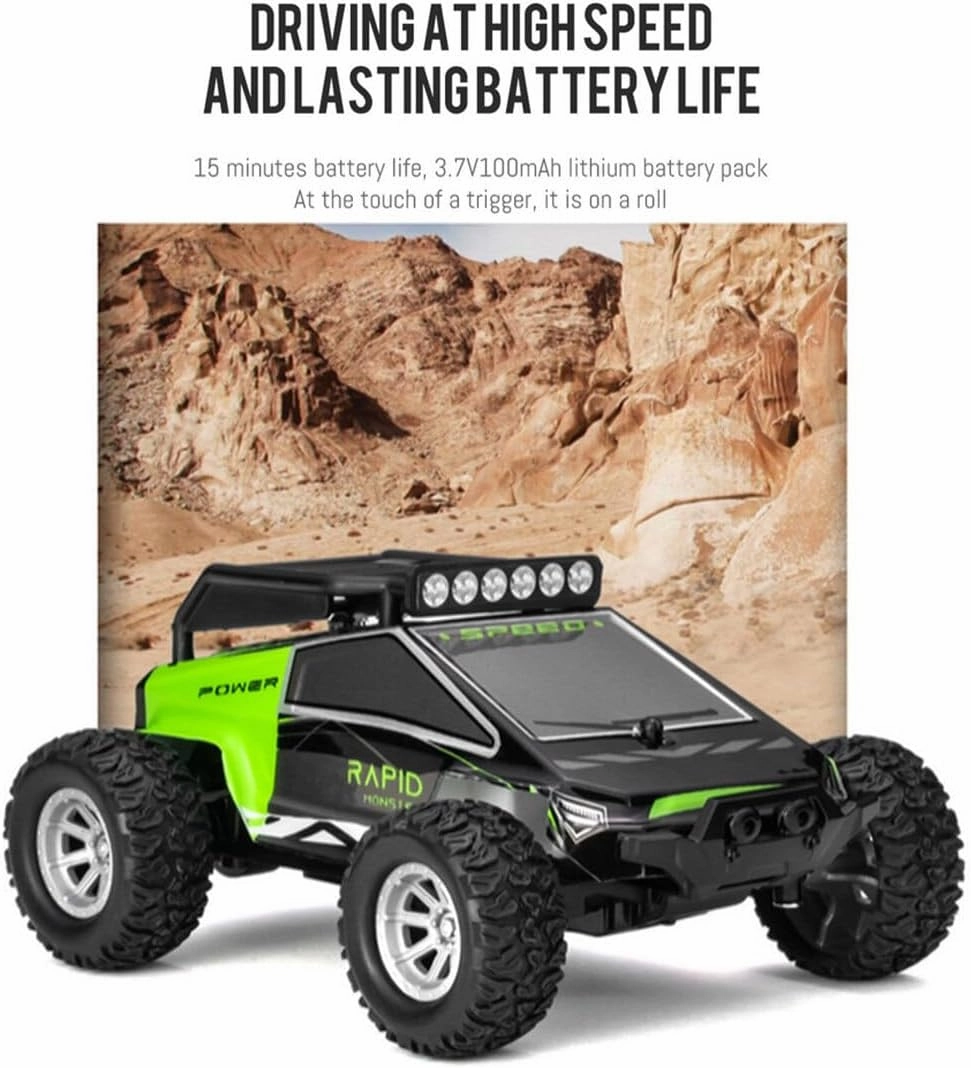 High-Speed RC Mini Electric Drift Off-Road Vehicle Model, 1/32 2.4G Electric Vehicle Model with Wireless Remote Control and Realistic Design, for Adults (RTR Version/Blue), Medium